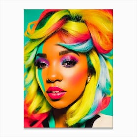 Tinashe Colourful Pop Art Canvas Print