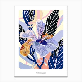 Colourful Flower Illustration Poster Periwinkle 4 Canvas Print