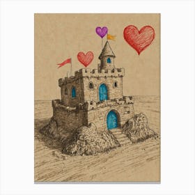 Valentine'S Day Castle Canvas Print