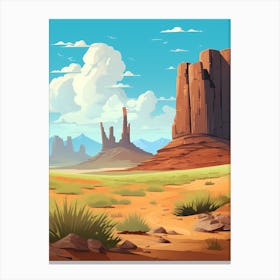 Desert Landscape Vector Illustration 2 Canvas Print