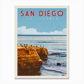 San Diego California Travel Poster Canvas Print