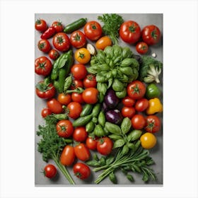 Fresh Vegetables Kitchen Wall Art 8 Canvas Print