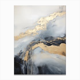 Abstract Gold And Black Painting Canvas Print