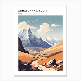 Annapurna Circuit Nepal 2 Hiking Trail Landscape Poster Canvas Print