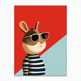 Little Chipmunk 3 Wearing Sunglasses Canvas Print