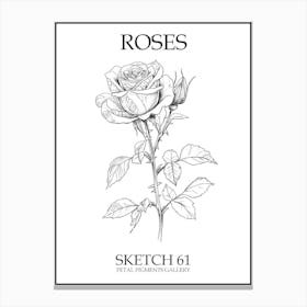 Roses Sketch 61 Poster Canvas Print