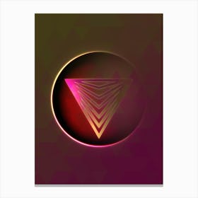 Geometric Neon Glyph on Jewel Tone Triangle Pattern 484 Canvas Print