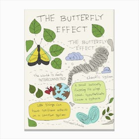 Butterfly Effect Science Aesthetics Hand Drawn Illustration Canvas Print