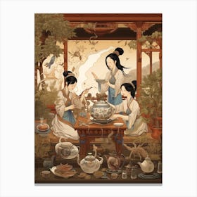 Chinese Tea Culture Vintage Illustration 1 Canvas Print