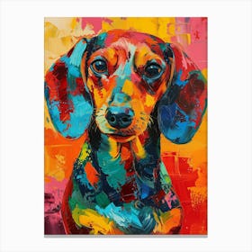 Dachshund dog colourful painting Canvas Print