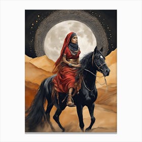 Woman Riding A Horse 3 Canvas Print