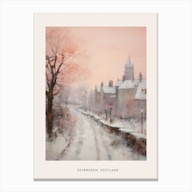 Dreamy Winter Painting Poster Edinburgh Scotland 2 Canvas Print