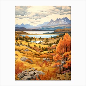 Autumn National Park Painting Nahuel Huapi National Park Argentina 1 Canvas Print