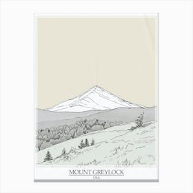 Mount Greylock Usa Color Line Drawing 7 Poster Canvas Print