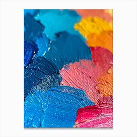 Close Up Of Colorful Paint Brush Strokes Canvas Print