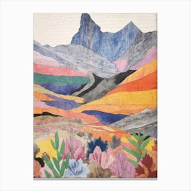 Ben Alder Scotland 2 Colourful Mountain Illustration Canvas Print