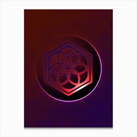 Geometric Neon Glyph on Jewel Tone Triangle Pattern 432 Canvas Print