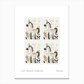 Cute Animals Collection Unicorn 3 Canvas Print