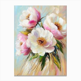 Peonies In A Vase Canvas Print