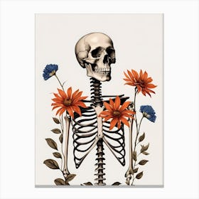 Floral Skeleton Botanical Anatomy (29) Canvas Print