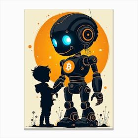 Child And A Robot Canvas Print