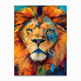 Southwest African Lion Portrait Close Up Fauvist Painting 2 Canvas Print