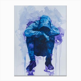 Blue Hooded Man Canvas Print