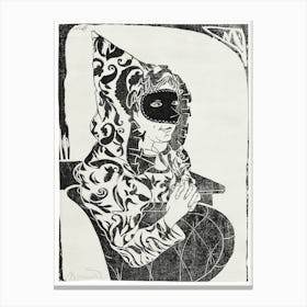 Masked Woman With Cape, Samuel Jessurun Canvas Print