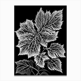 Shiso Leaf Linocut 2 Canvas Print