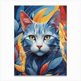 Cat In Fire Canvas Print