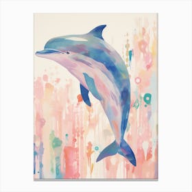 Playful Illustration Of Dolphin For Kids Room 3 Canvas Print