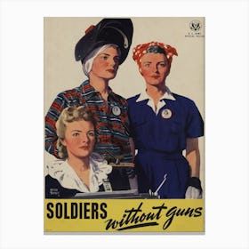 Soldiers Without Guns Vintage Poster Canvas Print