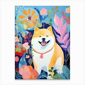 Shiba Inu, Matisse Inspired Canvas Print