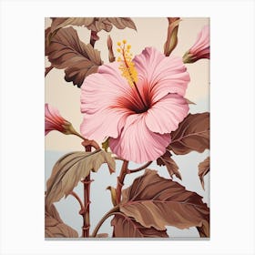 Floral Illustration Hibiscus 1 Canvas Print