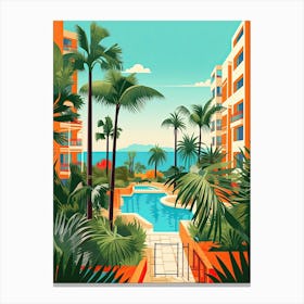 Cancun, Mexico, Graphic Illustration 4 Canvas Print