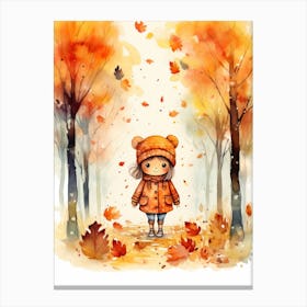 Cute Autumn Fall Scene 46 Canvas Print