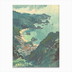 Izu Peninsula Japan 3 Retro Illustration Canvas Print