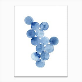 Watercolor Blue Circles Canvas Print