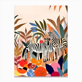 Three Zebras Canvas Print