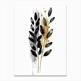 Black And Gold Leaves Canvas Print Canvas Print