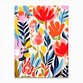 Matisse Style Chromatic Petals; Floral Delight Canvas Print