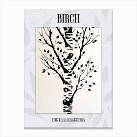 Birch Tree Simple Geometric Nature Stencil 2 Poster Canvas Print