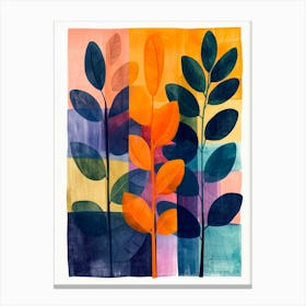 Watercolor Colorful Leaves Canvas Print