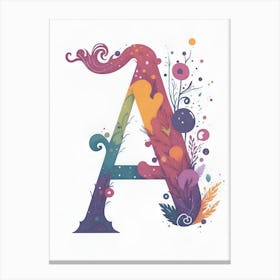 Colorful Letter A Illustration 103 Canvas Print