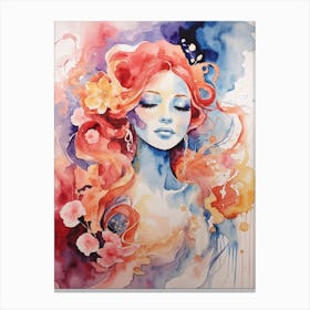 Watercolor Of A Woman 2 Canvas Print