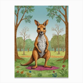 Kangaroo Yoga 8 Canvas Print