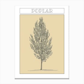 Poplar Tree Minimalistic Drawing 3 Poster Canvas Print