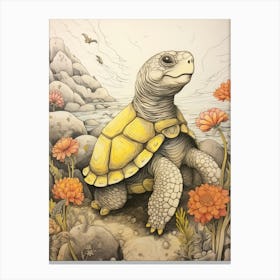Storybook Animal Watercolour Sea Turtle Canvas Print
