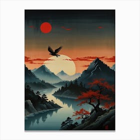 Eagle At Sunset Canvas Print