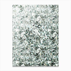 Jewel White Diamond Pattern Array with Center Motif n.0005 Canvas Print